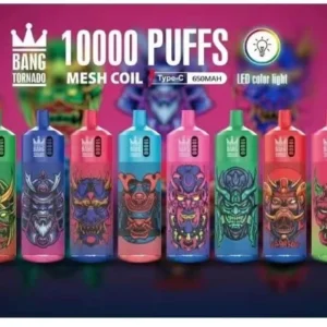 Bang Tornado 10000 Puffs 0% 2% 3% 5% Nicotine Bulk Buy Rechargeable Disposable Pod
