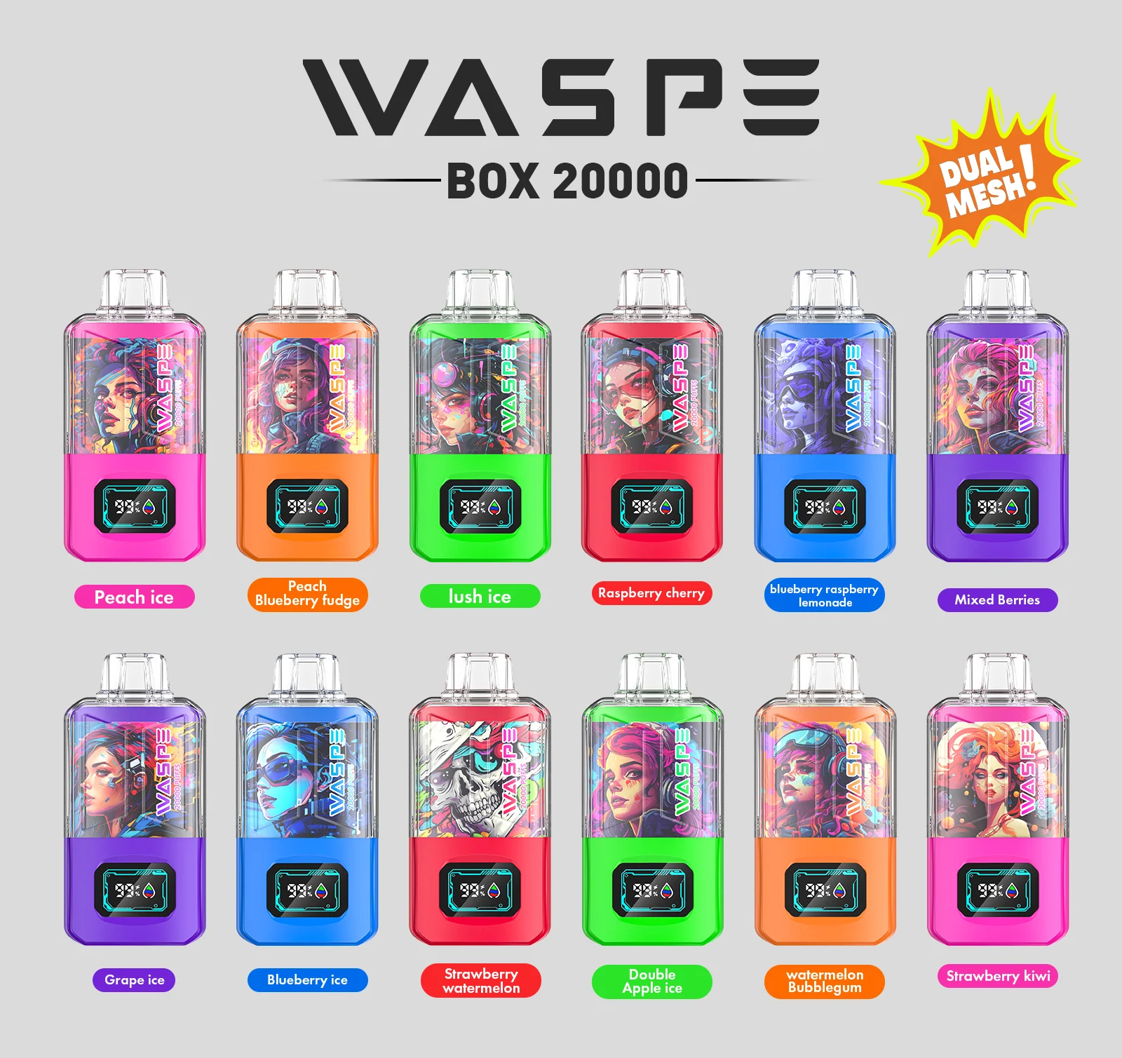 Waspe 20000 puff dual mesh 26 VapeXYZ