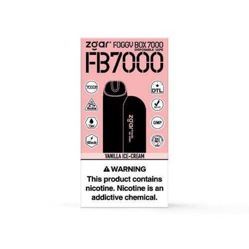 5 ZGAR FOGGY BOX 7000 šlukov 2 nikotínové dobíjacie jednorazové podložky 14 VapeXYZ