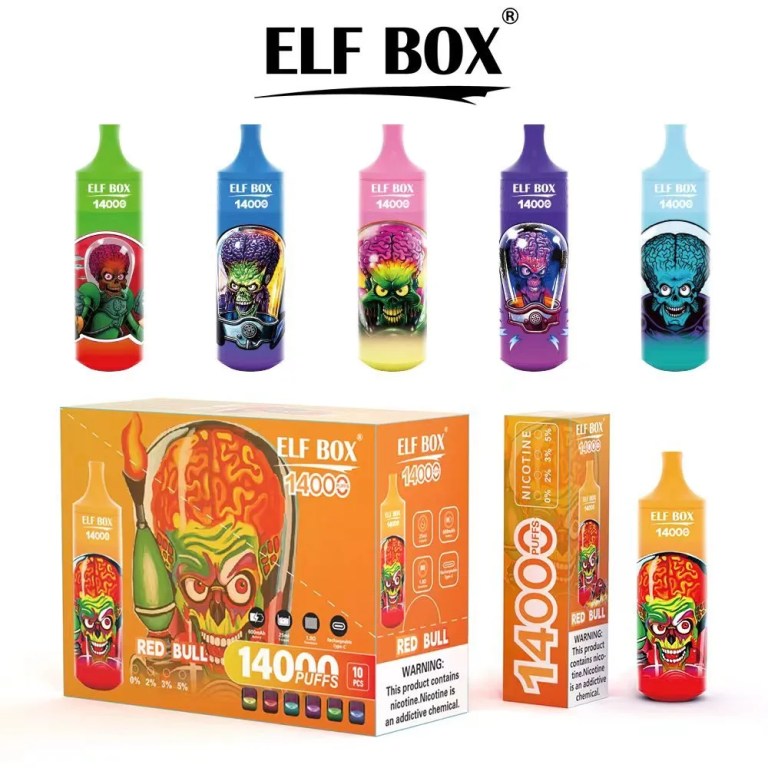 6 ELF BOX RGB14000 Puff 0 2 3 5 Nikotin Uppladdningsbar engångs Vape2 VapeXYZ