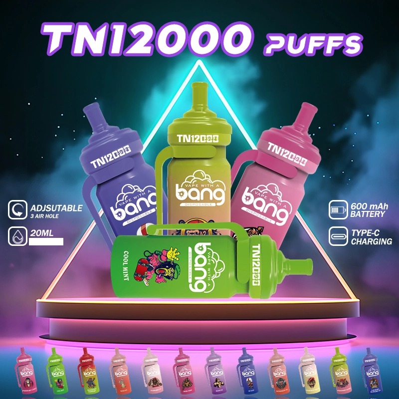 BANG TN 12000 12k Puffs 0% 2% 3% 5% Vape jetable rechargeable en gros Acheter en vrac Stylo Vape de détail