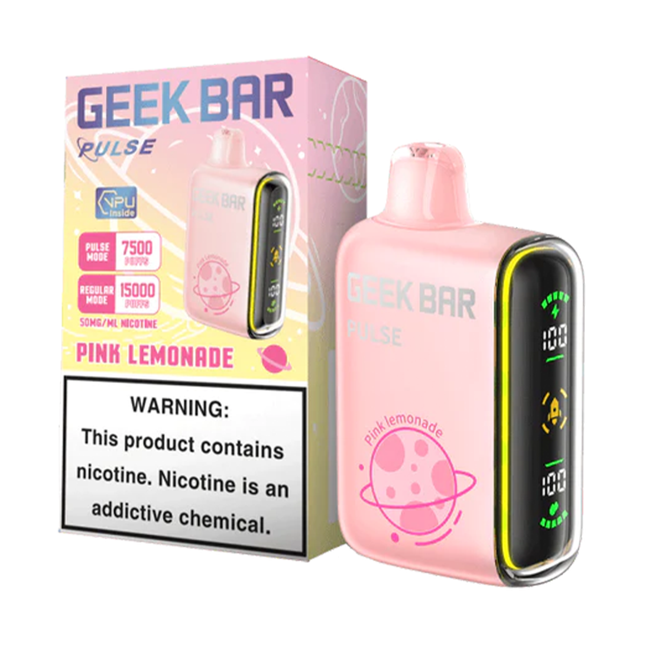 GEEK BAR PULSE 16ML 15000 PUFFS RECHARGEABLE DISPOSABLE VAPE (PINK LEMONADE - OPTION)