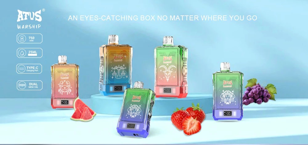 ATVS Warship 18000 Puffs Digitale Scherm Dubbel Mesh 5% Concentratie Originele Fabrieks Bulk Aankoop Oplaadbare Wegwerp Vapes Pen Groothandel