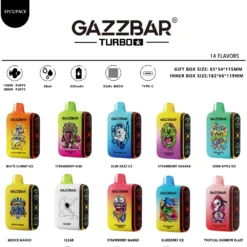 ГАЗЗБАР РАКЕТА 20000 затяжек Двойная сетка Полный экран Оптовая покупка Заряжаемые Одноразовые вейпы