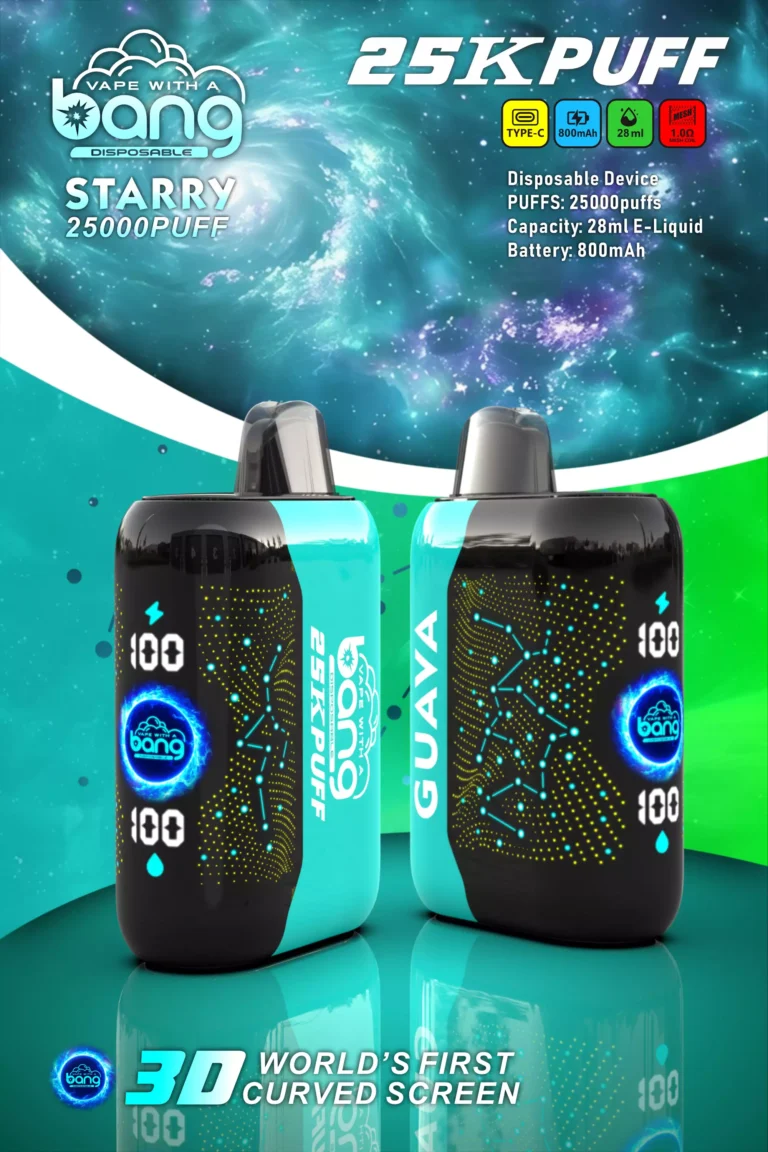Warum die Bang Starry 25000 Puffs die beste Wahl für den Großhandel mit Einweg-Vapes sind: Funktionen, Vorteile und mehr 4 Bang Starry 25000 Puffs 3D gebogener Bildschirm 0 2 3 5 Nikotinarm Original Factory 11 VapeXYZ