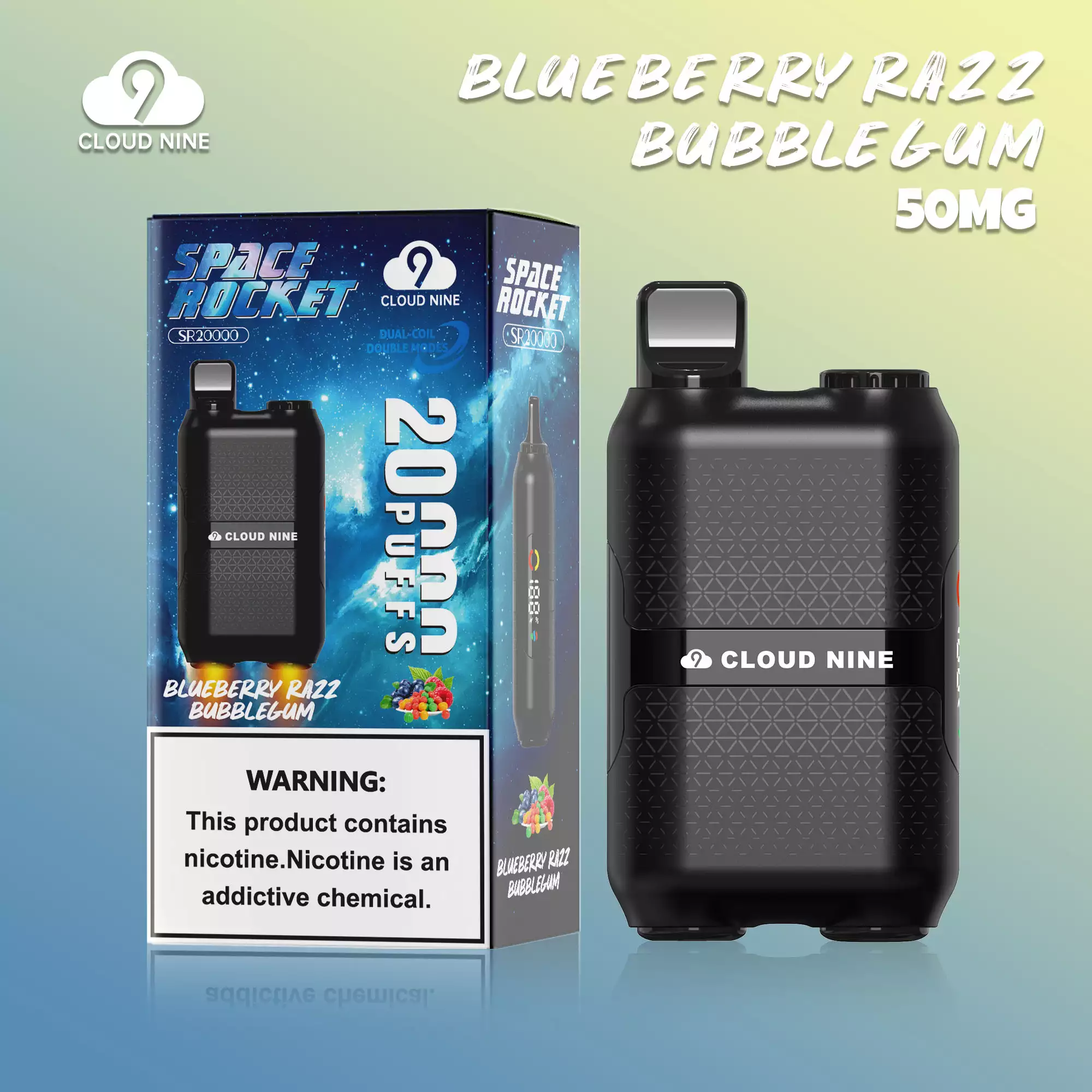 CLOUD NINE D33 20000 Puffs Tecnología de pantalla inmersiva de doble malla