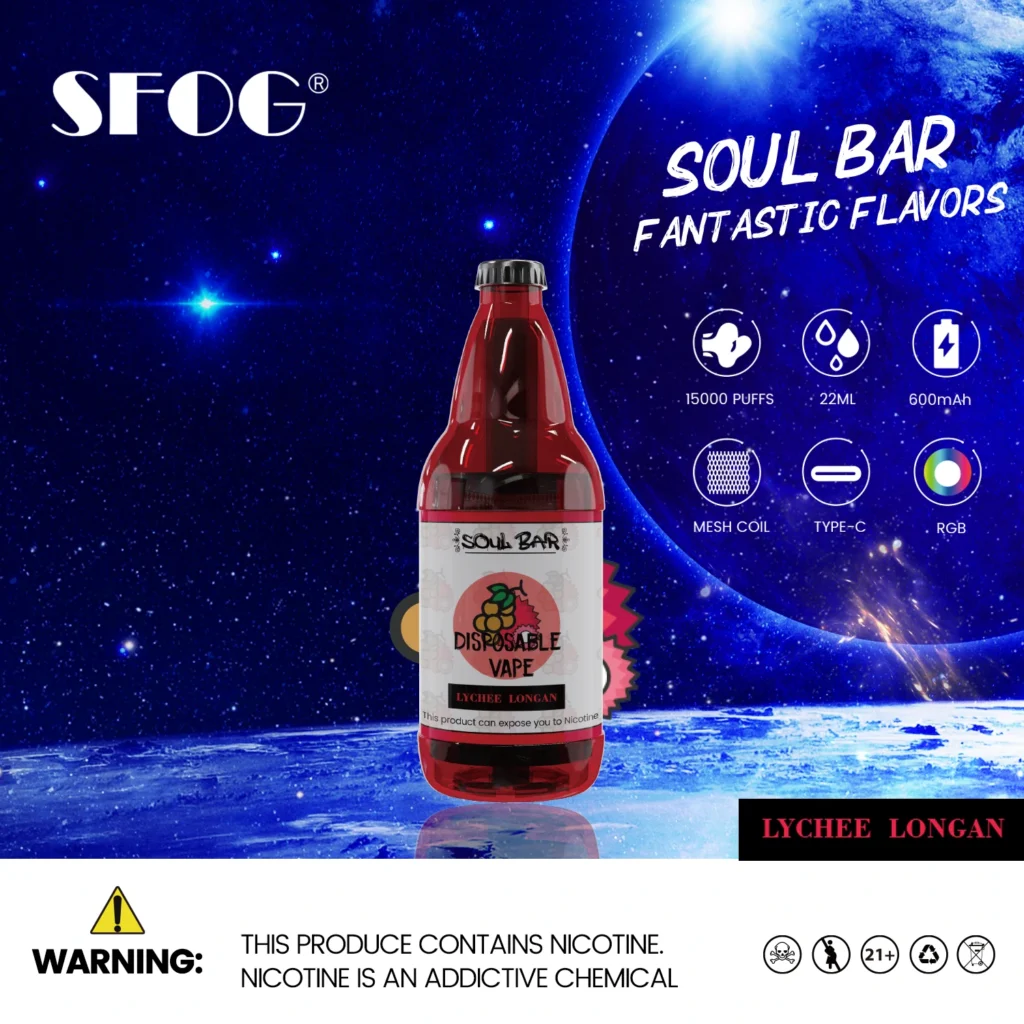 Como Vender Responsavelmente Vapes Descartáveis de Alta Potência como o SFOG Soul Bar 15000 2 Desenho Estrutural do Bar SFOG Soul