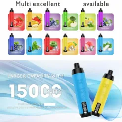 VASY EPLUS Vape Shisha 15000 Puffs Digital Screen 0.6% Low Nicotine Original Factory Bulk Buy Rechargeable Disposable Vapes Pen Wholesale