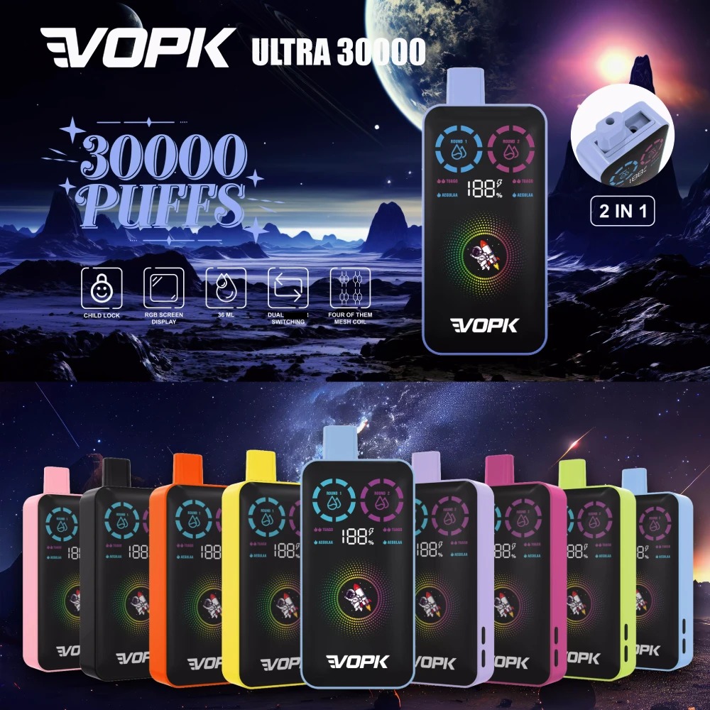 VOPK ULTRA 30000 Puffs Dvojni Okusi Digitalni Zaslon Nakup V Razsutem Stanju Ponovno Polnijo Vape na Baterijo Za Prodajo 6 VOPK ULTRA 30000 Puffs Dvojni Profil Digitalni Zaslon Originalna Tovarna Nakup Vrazesljivih Zamenljivih Vape Pisala Na Debelo