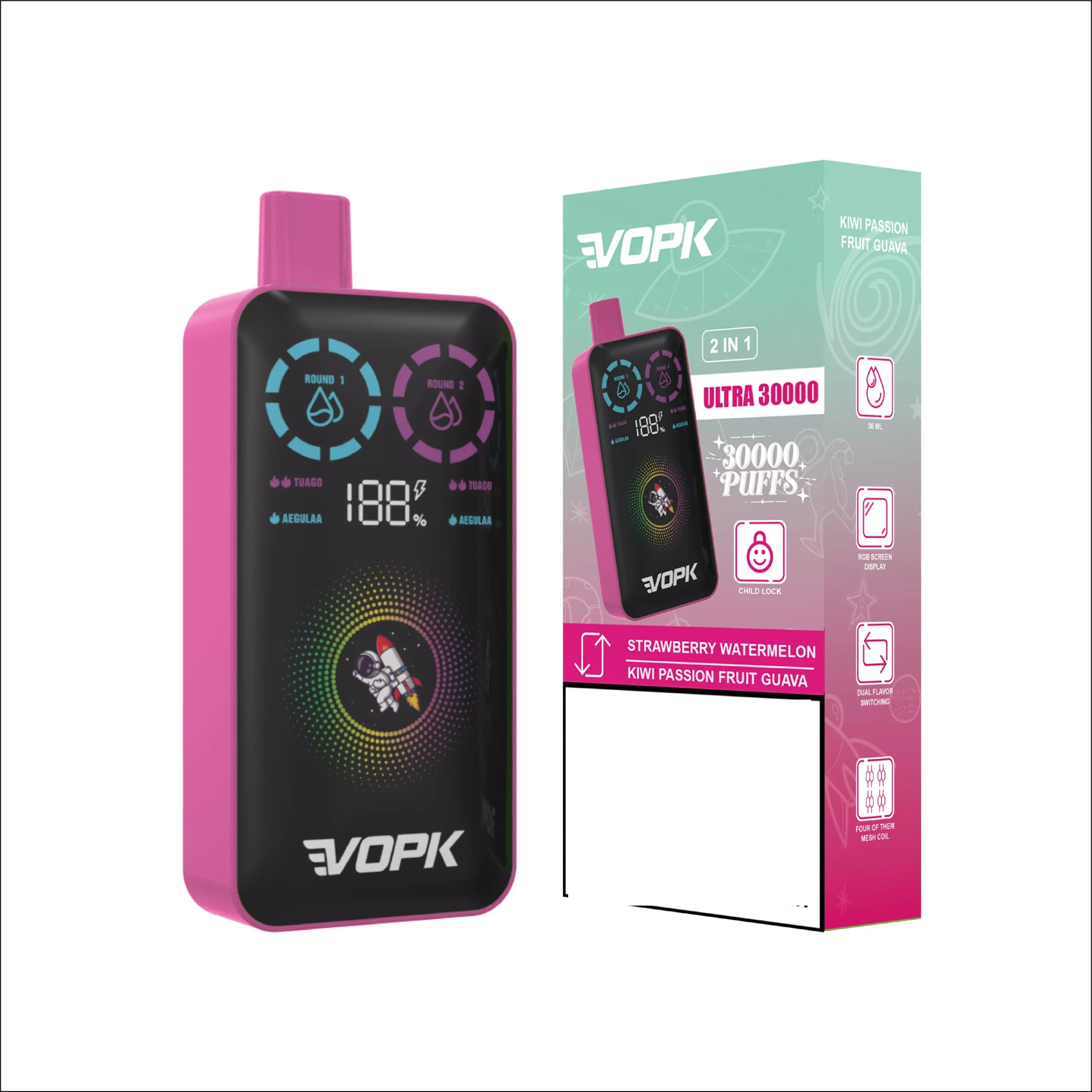 VOPK ULTRA 30000 Puffs Dvojni Okusi Digitalni Zaslon Nakup V Razsutem Stanju Ponovno Polnijo Ena-Use Vapes Veleprodaja 3 VOPK ULTRA 30000 Puffs Dvojni Okusi Digitalni Zaslon Nakup V Razsutem Stanju Ponovno Polnjenje Odpovedne Vape Na Prodaj - Slika 3