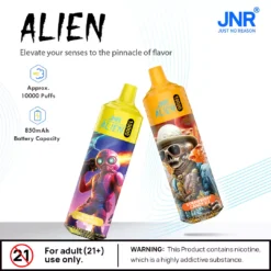 JNR Alien 10000 Puffs RGB 0% 2% 5% с низким содержанием никотина, оригинальная заводская оптовая покупка, перезаряжаемая одноразовая ручка для вейпов оптом