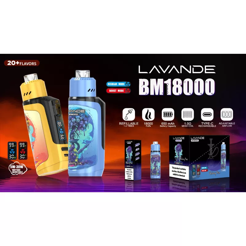 The Ultimate Guide to High Puff Disposable Vapes: Featuring the 18,000 Puff Lavande BM18000 2 Lavande BM18000 Digital Display and Charging Port Engineering