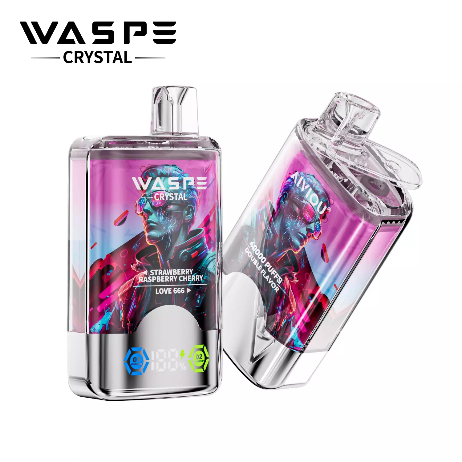 WASPE Crystal 40000 Puffs Dupla Ízű Eldobható Vape Nagyker 7 WASPE Crystal 40000 Puffs Double Taste Eldobható Vape Nagykereskedelem - 7. kép