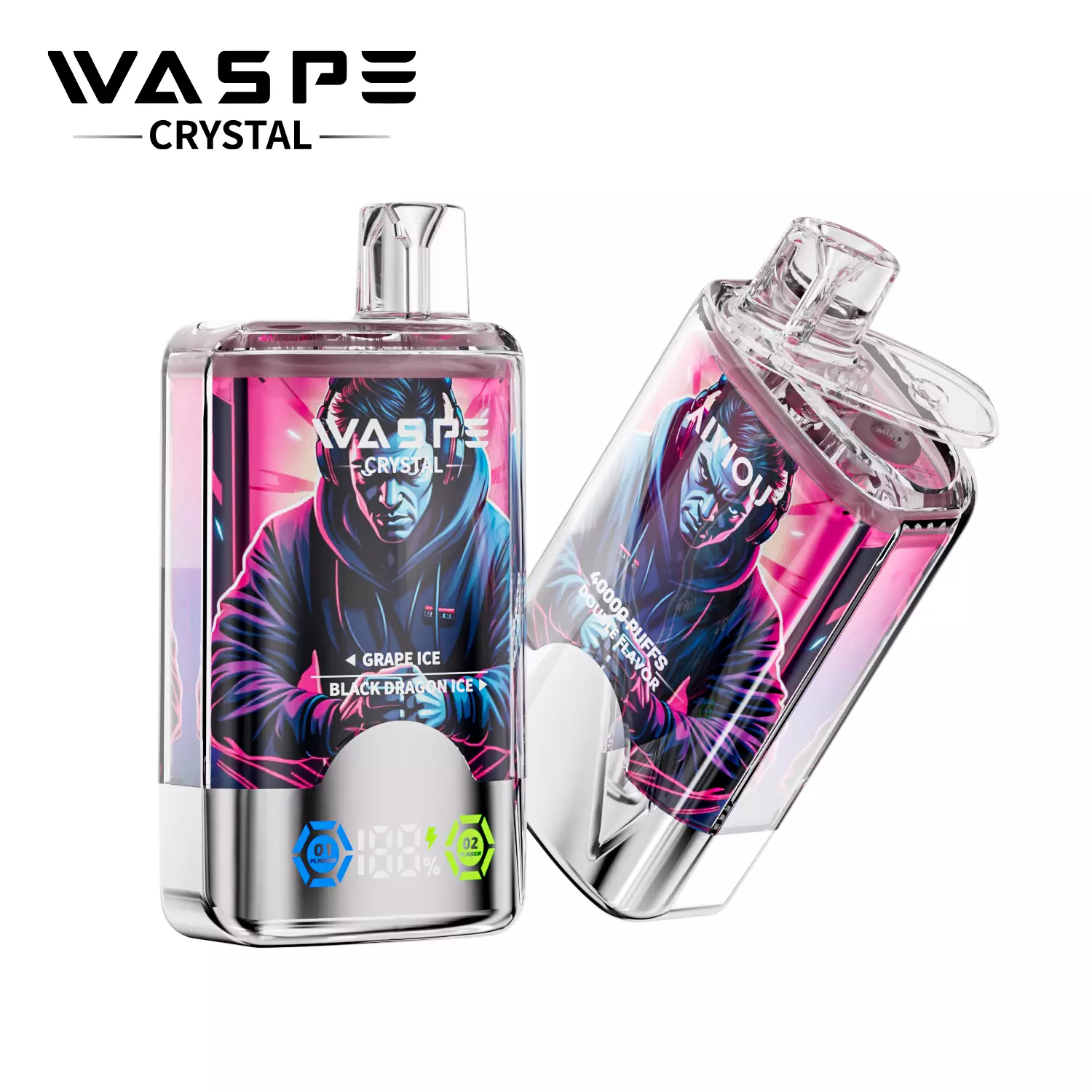 WASPE Crystal 40000 Puffs Dupla Ízű Eldobható Vape Nagyker 4 WASPE Crystal 40000 Puffs Double Taste Eldobható Vape Nagykereskedelem - 4. kép