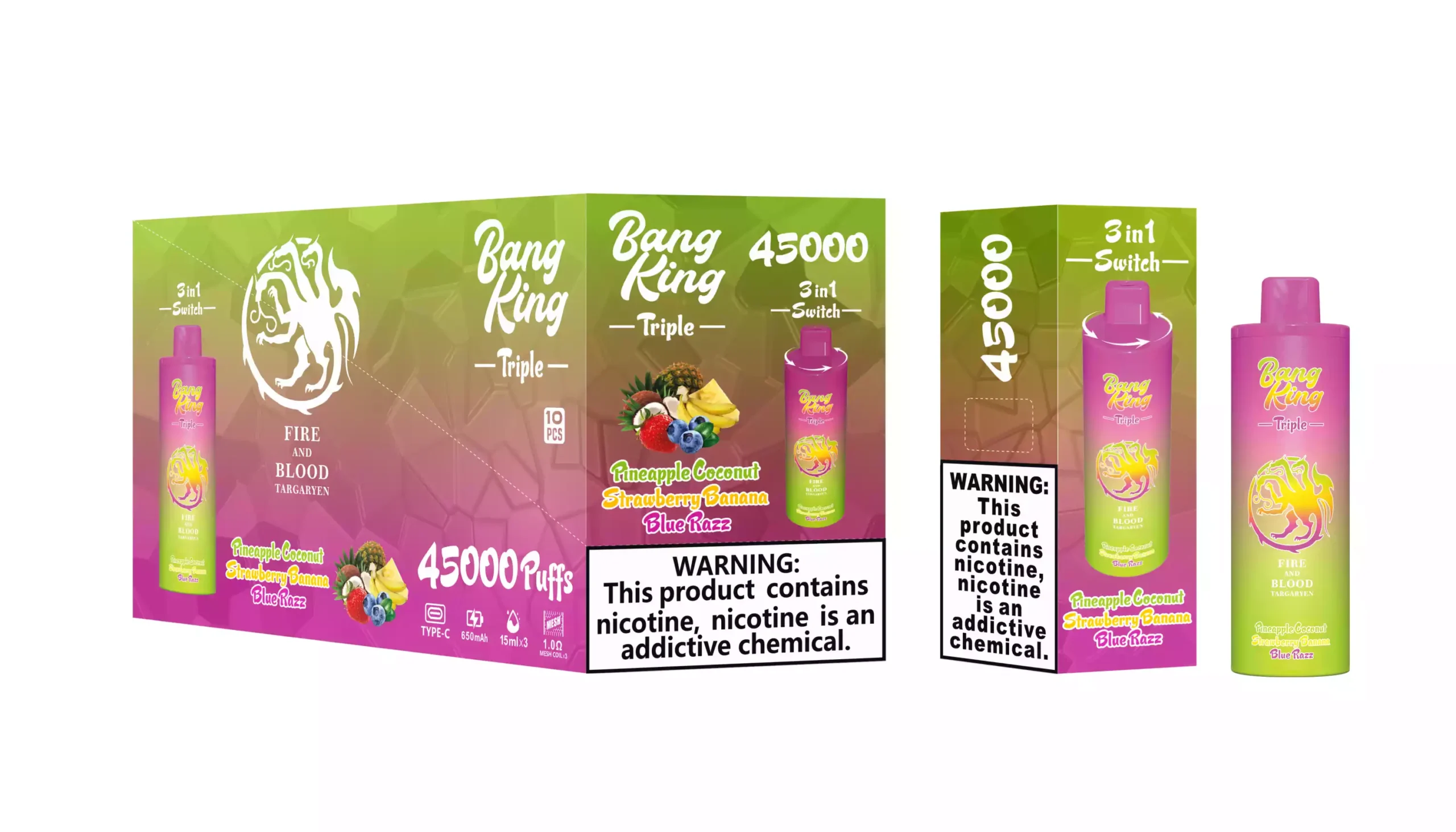 BANG KING 45000 Puffs DSK043 Drei Geschmacksrichtungen Großhandel Kauf Aufladbare Einweg-Vapes Großhandel 9 BANG KING 45000 Puffs DSK043 Drei Geschmacksrichtungen Großhandel Kauf Aufladbare Einweg-Vapes Großhandel - Bild 9