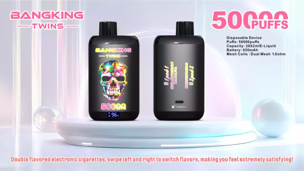 Bang King Twins 50000 Puffs DSK054 Bassa Nicotina Acquisto in Massa Vape Ricaricabili Originali Monouso all'Ingrosso 00 VapeXYZ