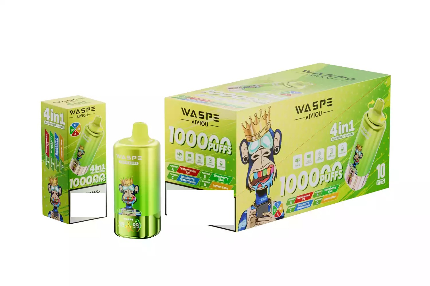 WASPE 4-in-1 Tastes 100000 Puffs Bulk Buy 100K Rechargeable Disposable Vapes Wholesale 12 WASPE 4-in-1 Tastes 100000 Puffs Bulk Buy 100K Rechargeable Disposable Vapes Wholesale - Image 12