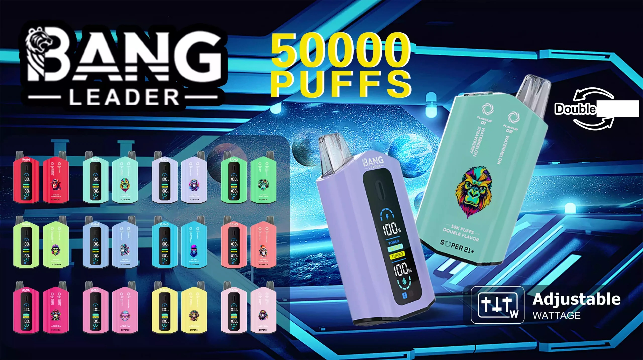 LEADER BANG 50 000 bouffées Profils doubles Achat en gros Vapes jetables rechargeables d'origine pour vente en gros