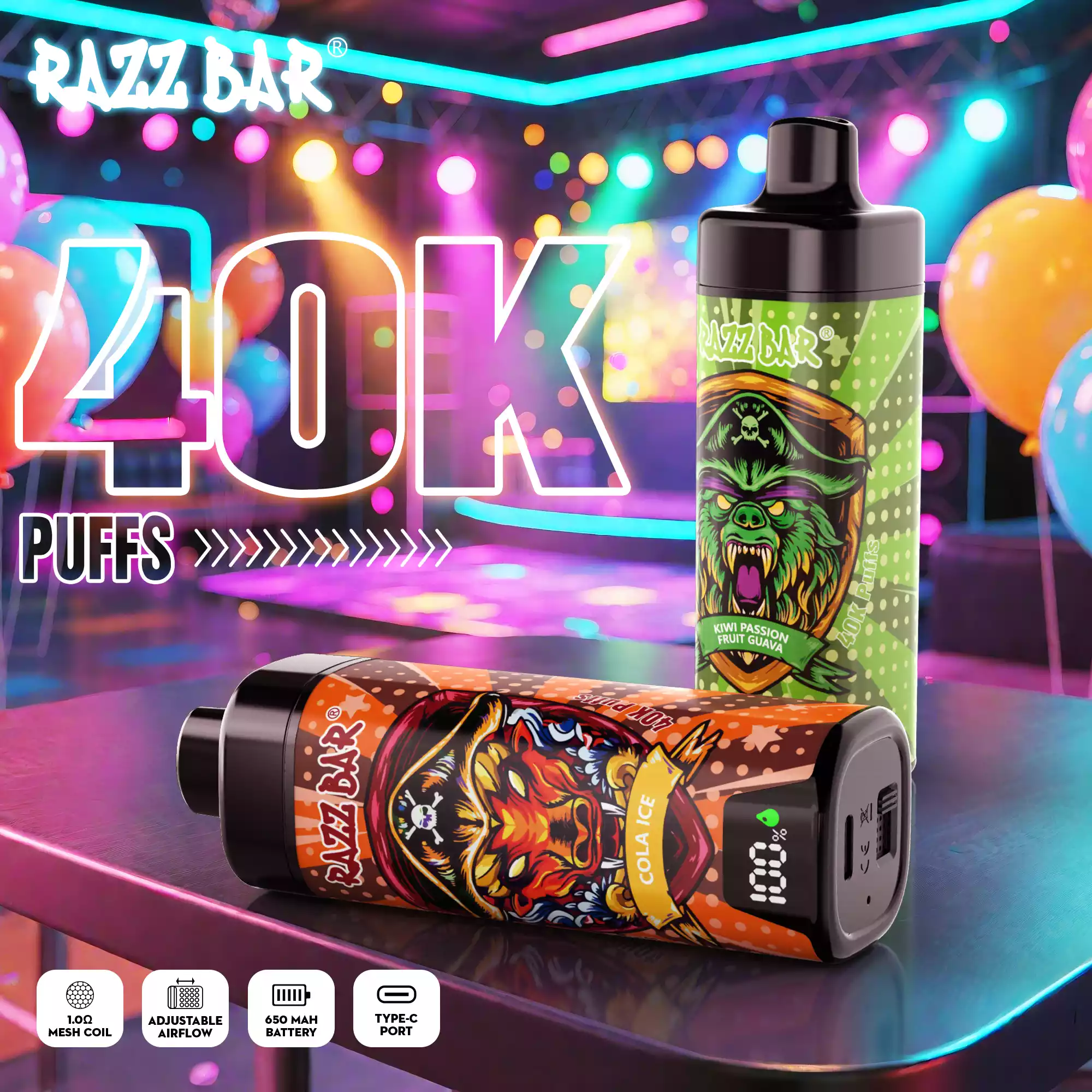 RAZZ BAR 40000 Puffs Ekran Ile Toplu Alım Orijinal Şarj Edilebilir Tek Kullanımlık Vape Toptan Satış