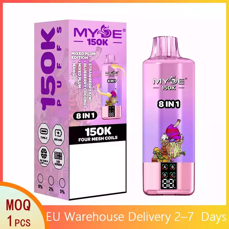 MYDE 8 IN 1 150K 150000 Puffs Bulk Buy Disposable Vape European Warehouse Delivery Wholesale 1 MYDE 8 IN 1 150K 150000 Puffs Bulk Buy Disposable Vape European Warehouse Delivery Wholesale