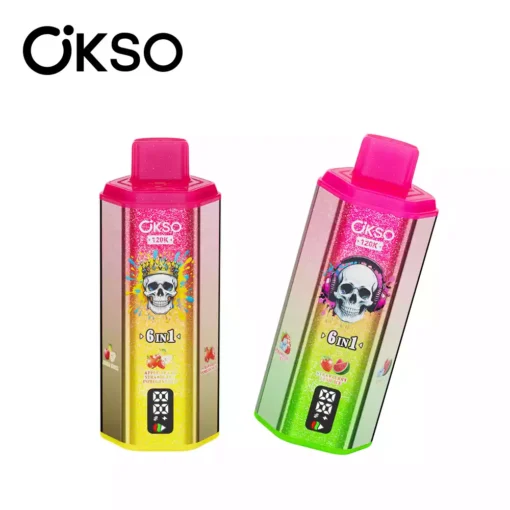 OKSO 6IN1 120k 120000 Puffs Mesh Coil Technology Disposable Vape Wholesale  Bulk Buy Multi Options