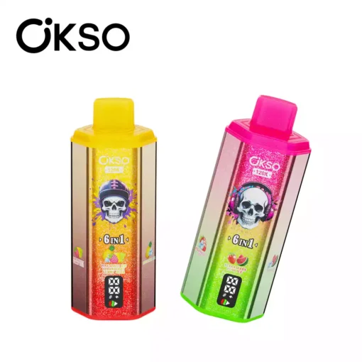 OKSO 6IN1 120k 120000 Puffs Mesh Coil Technology Disposable Vape Wholesale  Bulk Buy Multi Options - VapeXYZ