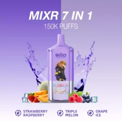 BOOD MIXR 7 in 1 150K Disposable Vapes Wholesale Bulk Buy 150000 Puffs Tri Tank Dual Mesh Coil Taste Switching System 10 VapeXYZ