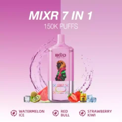 BOOD MIXR 7 in 1 150K Disposable Vapes Wholesale Bulk Buy 150000 Puffs Tri Tank Dual Mesh Coil Taste Switching System 12 VapeXYZ