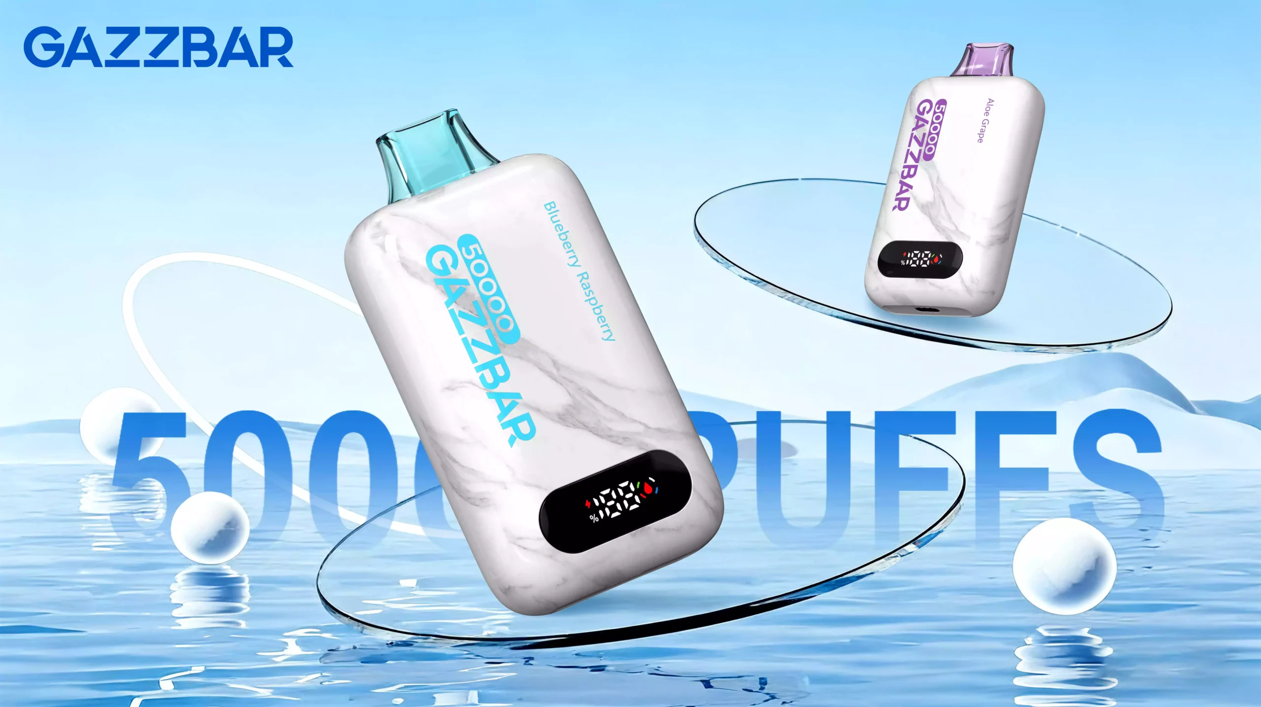 GAZZBAR 50000 Puffs Nutikas LED Ekraan 50K Ühekordselt Kasutatavad Vapes Dual Mesh Hulgi Ostmine Hulgimüük