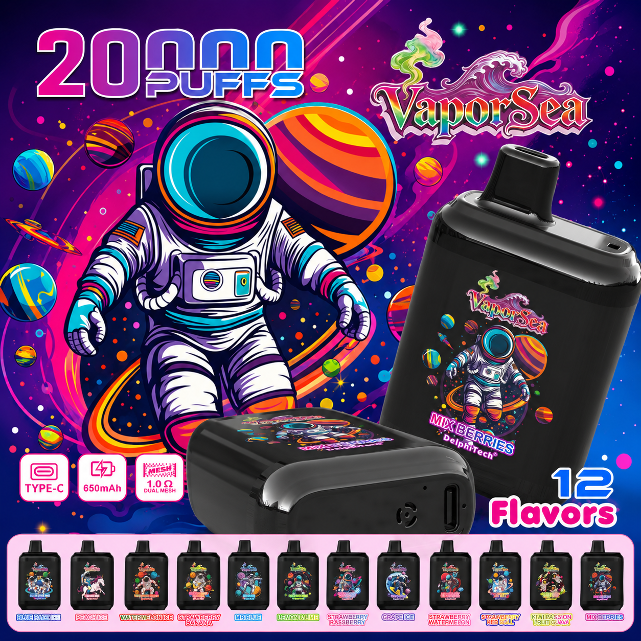 VAPORSEA 20K DSK084 20000 Puffs Μίας Χρήσης Vapes Με επαναφόρτιση Χονδρική Αγορά Μεγάλη Ποσότητα Πλέγμα Coil