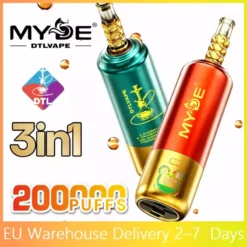 MYDE DTL 3 In 1 Taste 200000 Puffs Shisha Hookah Disposable Vapes 200K Wholesale Bulk Buy Mesh Coil LED Display