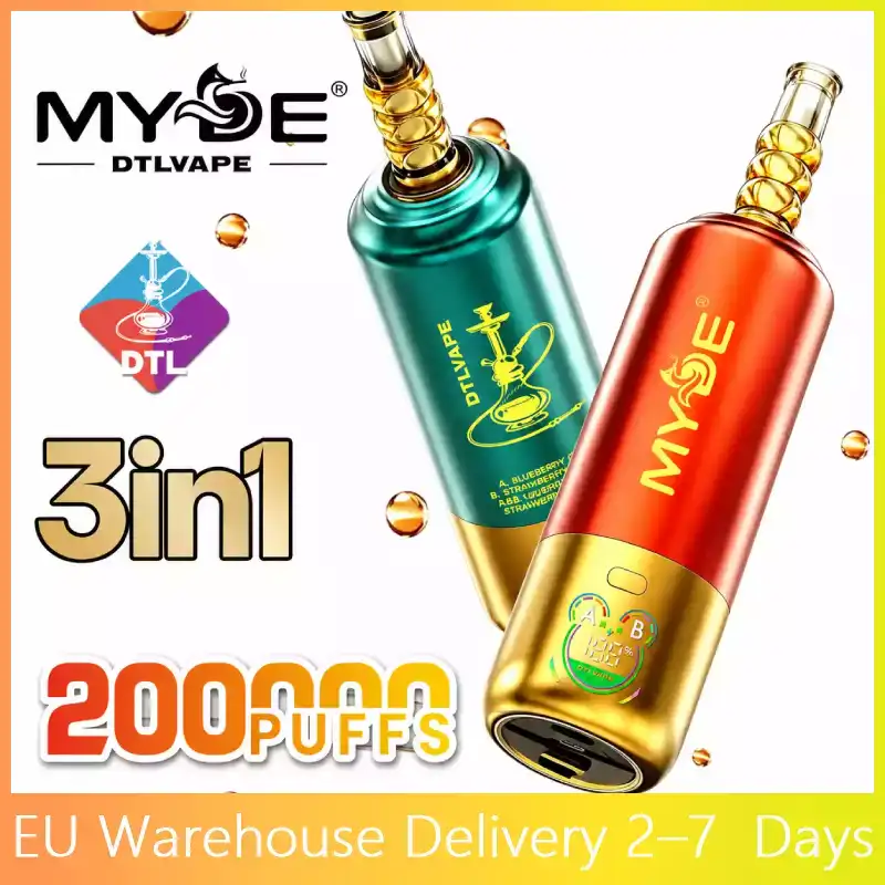 MYDE DTL 3 In 1 Taste 200000 Puffs Shisha Hookah Disposable Vapes 200K Wholesale Bulk Buy Mesh Coil LED Display 1 MYDE DTL 3 In 1 Taste 200000 Puffs Shisha Hookah Disposable Vapes 200K Wholesale Bulk Buy Mesh Coil LED Display