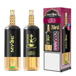 MYDE DTL 3 in 1 200000 Puffs Shisha Disposable Vapes 200K Wholesale Bulk Buy Mesh Coil LED Display 5 VapeXYZ