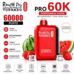 MYDE RANDM PRO TORNADO 60K PRO 60000 Puffs Wegwerp Vapes Premium Dubbel Mesh Coil Groothandel Bulk Aankoop