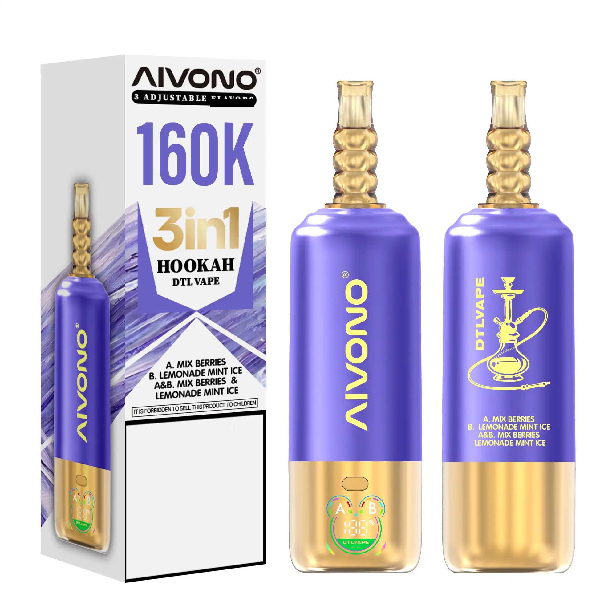 AIVONO DTLVAPE 3 In 1 160K Triple Taste DTL Shisha Hookah 160000 Puffs Disposable Vapes Wholesale Bulk Buy 7 AIVONO DTLVAPE 3 In 1 160K Triple Taste DTL Shisha Hookah 160000 Puffs Disposable Vapes Wholesale Bulk Buy - Image 7