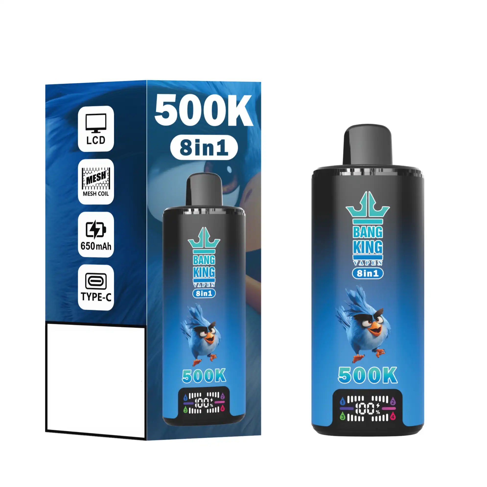 BANG KING 8 În 1 Gusturi 500K DSK073 Premium Dual Mesh Coil Smart Display 500000 Puffs Vape de Unică Folosință Pentru Vânzare Angro Cantitate 4 BANG KING 8 In 1 Tastes 500K DSK073 Premium Dual Mesh Coil Smart Display 500000 Puffs Disposable Vapes Wholesale Bulk Buy - imagine 4