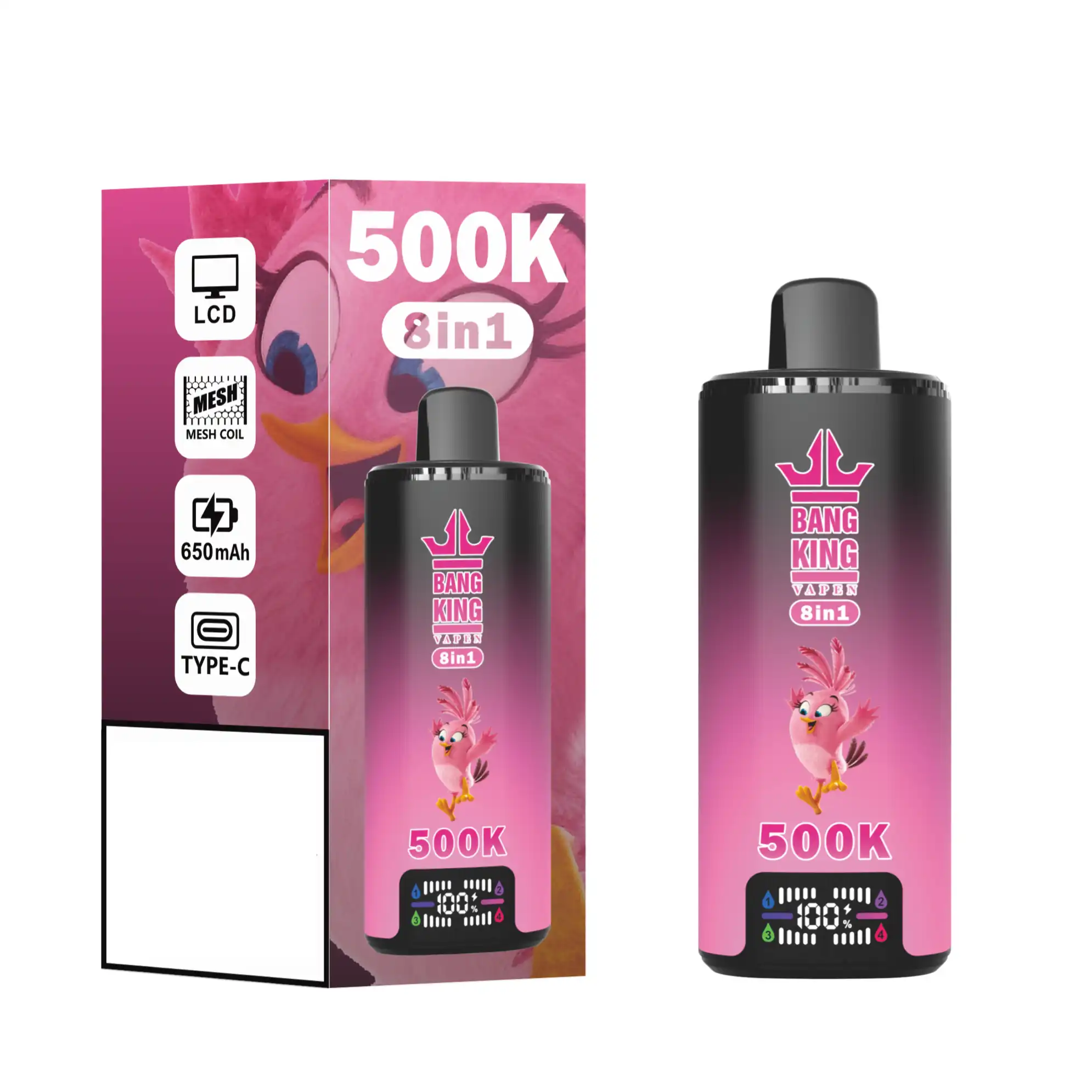 BANG KING 8 În 1 Gusturi 500K DSK073 Premium Dual Mesh Coil Afișaj Inteligent 500000 Puff-uri Vape de Unică Folosință Vrac Cumpărare În Vrac 9 BANG KING 8 In 1 Tastes 500K DSK073 Premium Dual Mesh Coil Smart Display 500000 Puffs Disposable Vapes Wholesale Bulk Buy - imagine 9