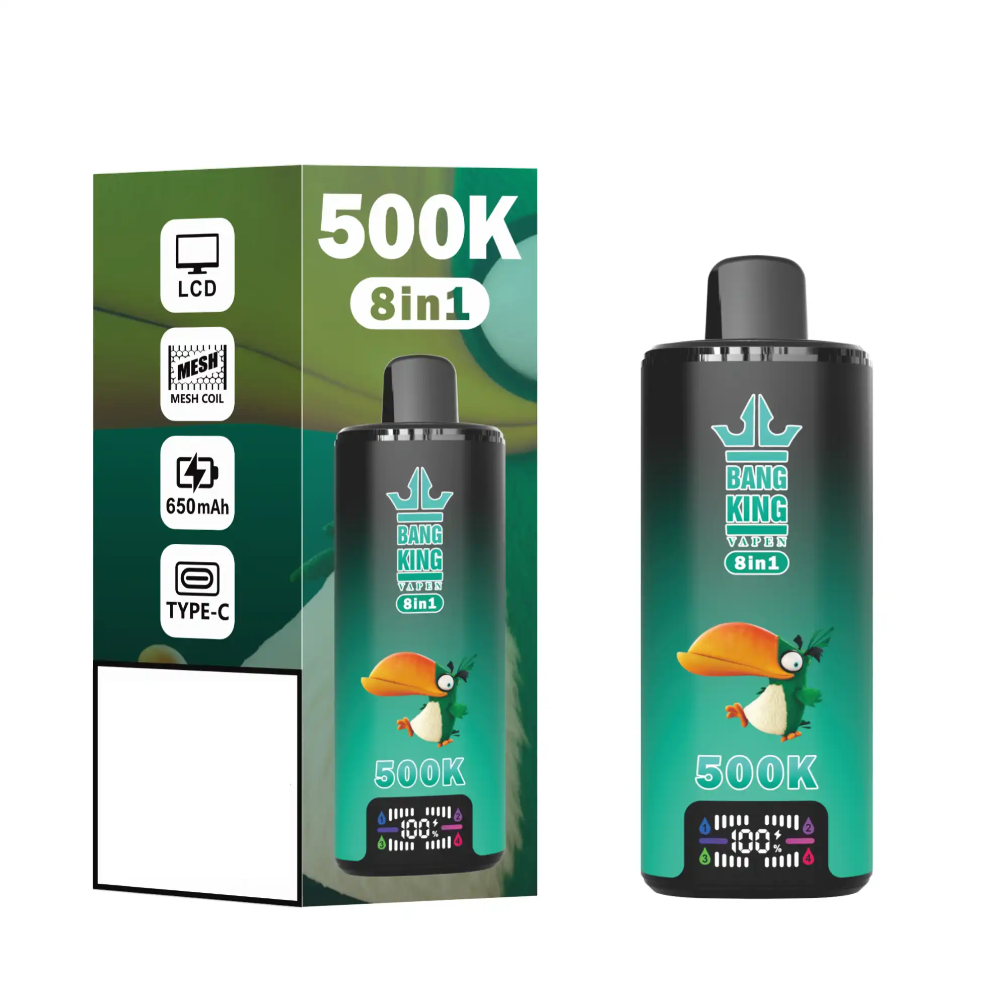 BANG KING 8 În 1 Gusturi 500K DSK073 Premium Dual Mesh Coil Afișaj Inteligent 500000 Puff-uri Vape de Unică Folosință Vrac Cumpărare În Vrac 5 BANG KING 8 In 1 Tastes 500K DSK073 Premium Dual Mesh Coil Smart Display 500000 Puffs Disposable Vapes Wholesale Bulk Buy - imagine 5