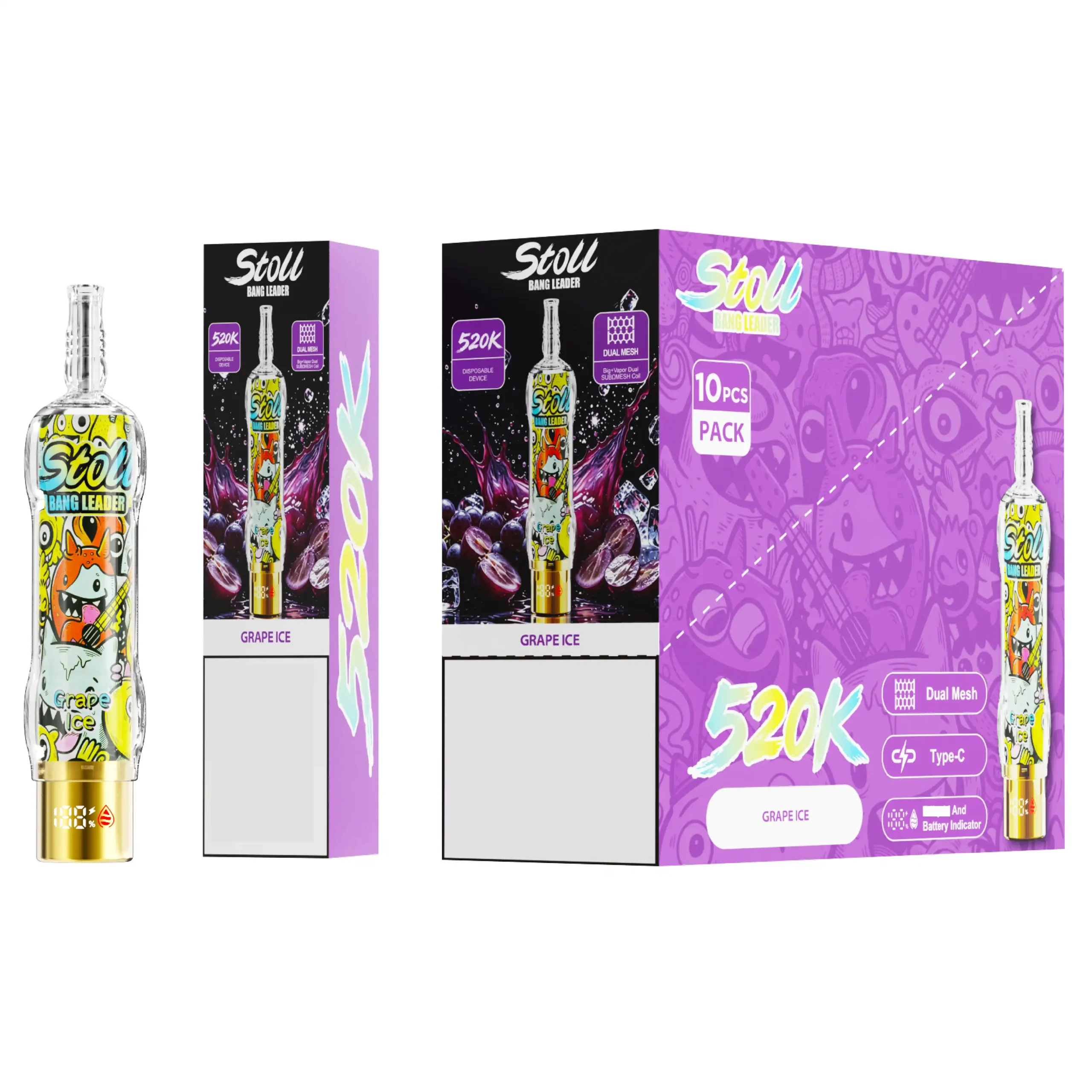 BANG LEADER STOLL 520K DTL Shisha Hookah 520000 Puffs Crystal Eldobható Vape Nagykereskedelmi Tömeges Vásárlás 2 BANG LEADER STOLL 520K DTL Shisha Hookah 520000 Puffs Crystal Disposable Vapes Wholesale Bulk Buy - Image 2