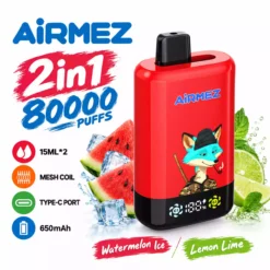 AIRMEZ FOX 2 IN 1 PRO 80000 80K Puffs Disposable Vapes Wholesale Bulk Buy Smart Screen Mesh Coil