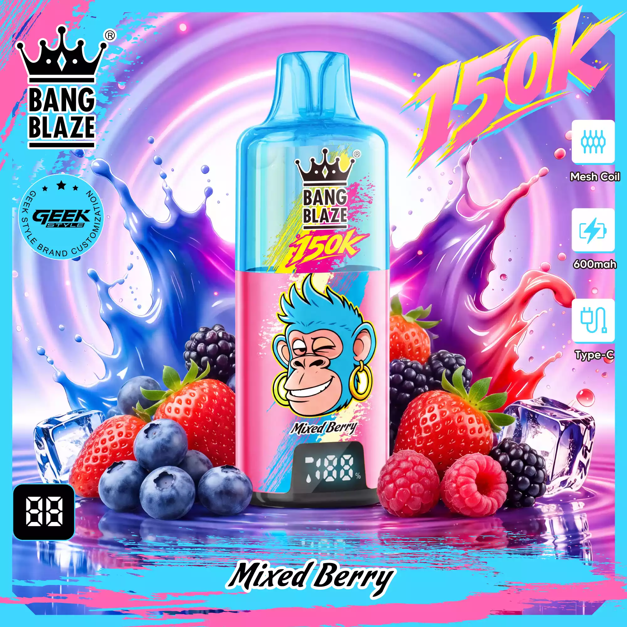 BANG BLAZE 150K Puffs 150000 Rechargeable Mesh Coil Disposable Vapes Wholesale Bulk Buy 5 BANG BLAZE 150K Puffs 150000 Rechargeable Mesh Coil Disposable Vapes Wholesale Bulk Buy - Image 5