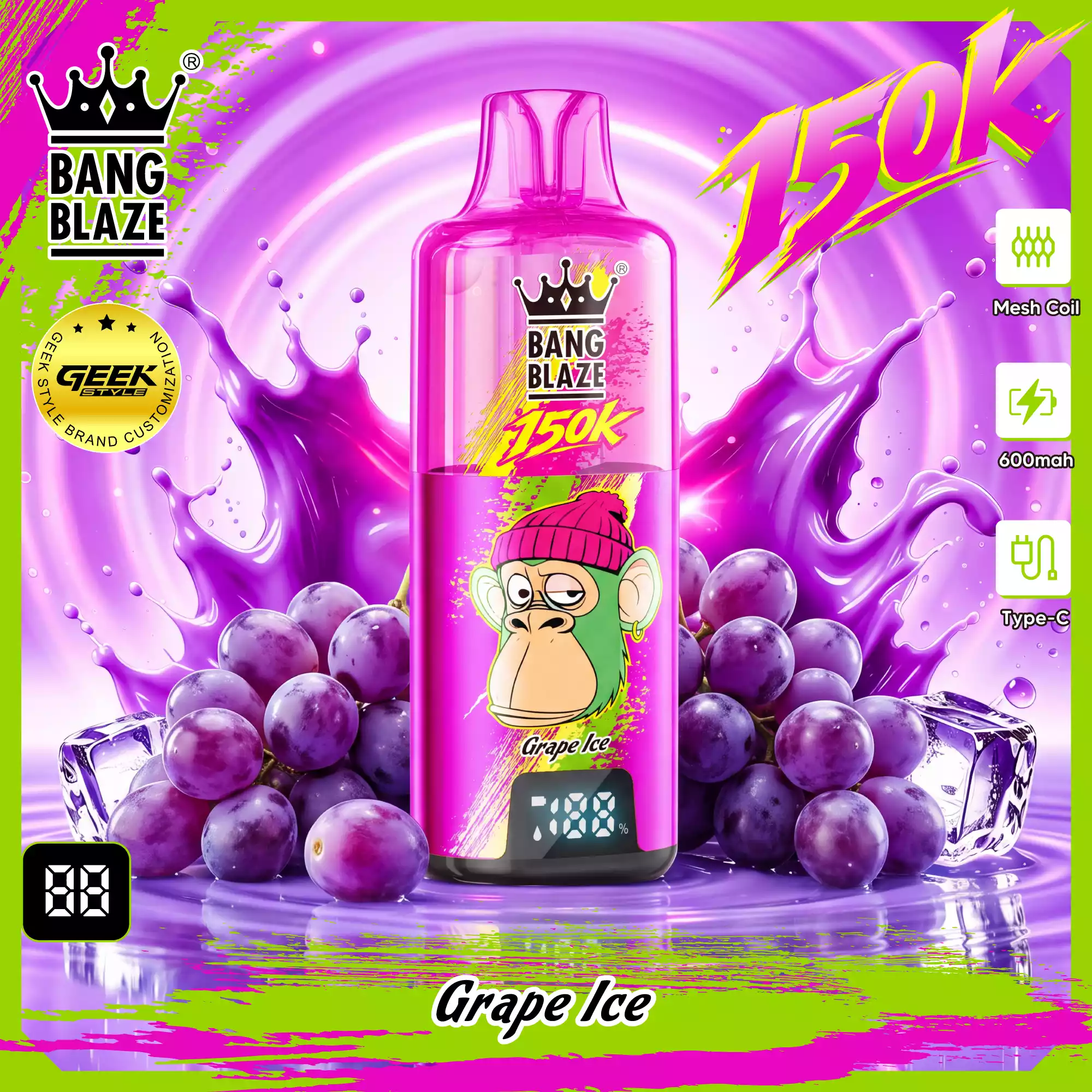 BANG BLAZE 150K Puffs 150000 Rechargeable Mesh Coil Disposable Vapes Wholesale Bulk Buy 10 BANG BLAZE 150K Puffs 150000 Rechargeable Mesh Coil Disposable Vapes Wholesale Bulk Buy - Image 10