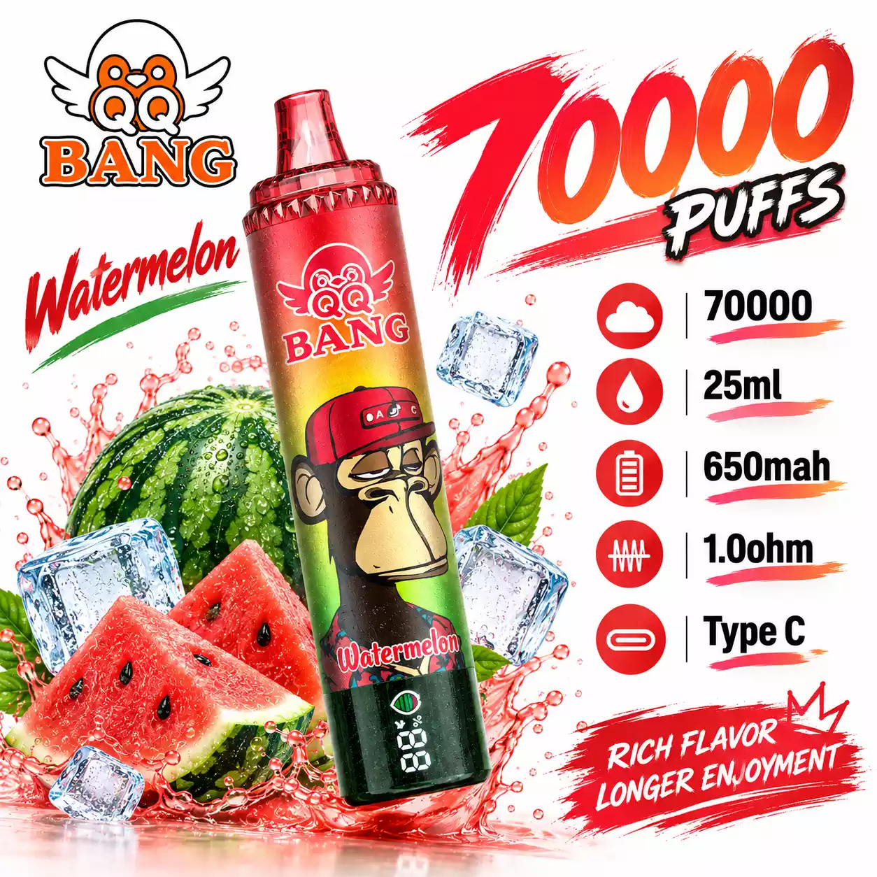 QQ BANG 70000 Puffs DSK059 70K Dual Mesh DTL Disposable Vapes Wholesale Bulk Buy 1 QQ BANG 70000 Puffs DSK059 70K Dual Mesh DTL Disposable Vapes Wholesale Bulk Buy