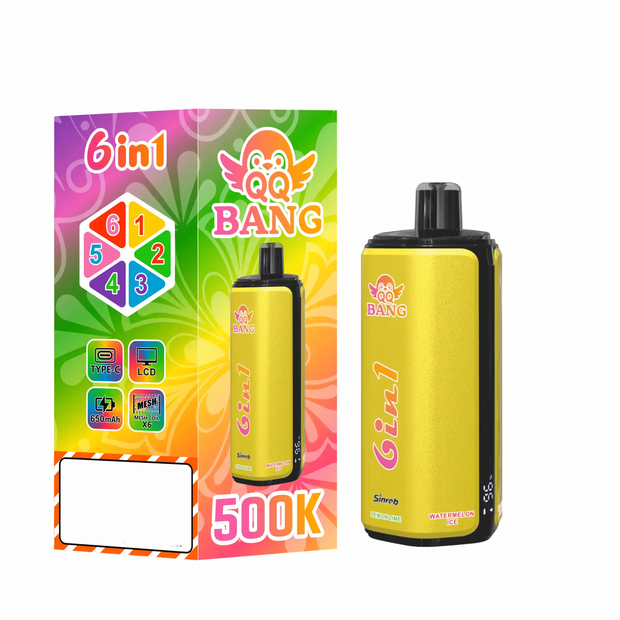 QQ BANG 500K DSK090 6 In 1 500000 Puffs Disposable Vapes Rechargeable Wholesale Bulk Buy 6 Mesh Coil LCD Screen 11 QQ BANG 500K DSK090 6 In 1 500000 Puffs Disposable Vapes Rechargeable Wholesale Bulk Buy 6 Mesh Coil LCD Screen - Image 11