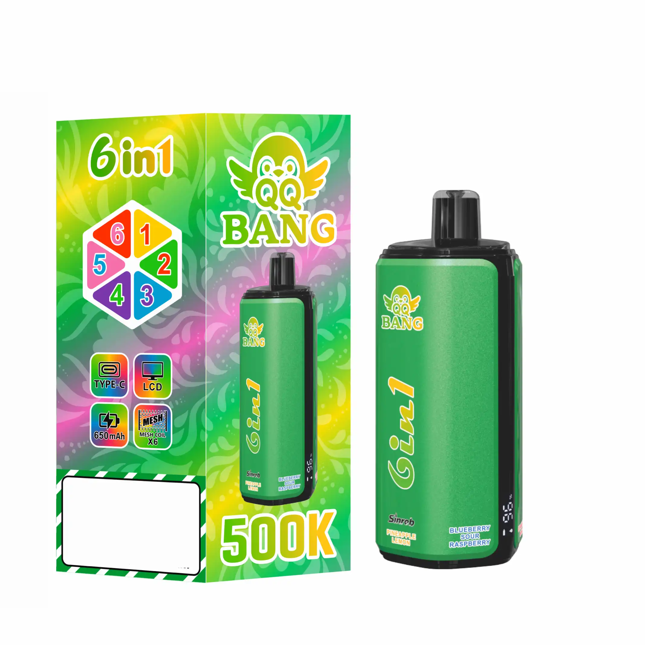 QQ BANG 500K DSK090 6 In 1 500000 Puffs Disposable Vapes Rechargeable Wholesale Bulk Buy 6 Mesh Coil LCD Screen 6 QQ BANG 500K DSK090 6 In 1 500000 Puffs Disposable Vapes Rechargeable Wholesale Bulk Buy 6 Mesh Coil LCD Screen - Image 6