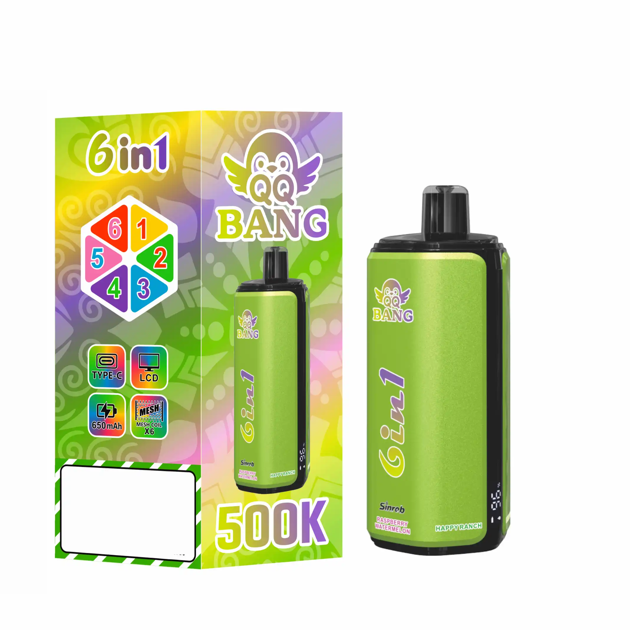 QQ BANG 500K DSK090 6 In 1 500000 Puffs Disposable Vapes Rechargeable Wholesale Bulk Buy 6 Mesh Coil LCD Screen 4 QQ BANG 500K DSK090 6 In 1 500000 Puffs Disposable Vapes Rechargeable Wholesale Bulk Buy 6 Mesh Coil LCD Screen - Image 4